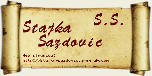 Stajka Sazdović vizit kartica